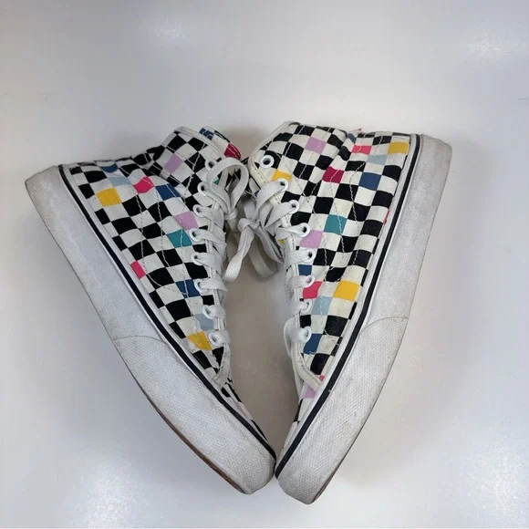 Vans 8 Unisex SK8 Hi Decon High Top Sneakers in Party Checkerboard CN - Picture 11 of 12